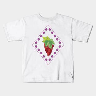 Cut-Out Grape Stamp Kids T-Shirt